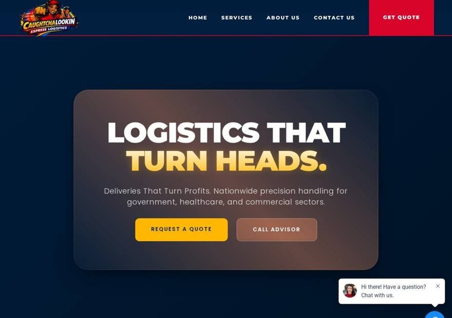Caughtcha Lookin Express Logistics website homepage design — Logistics & Courier