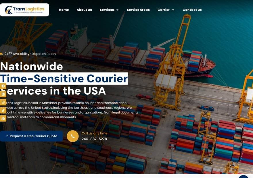 C-Trans Logistics website homepage design — Logistics & Courier